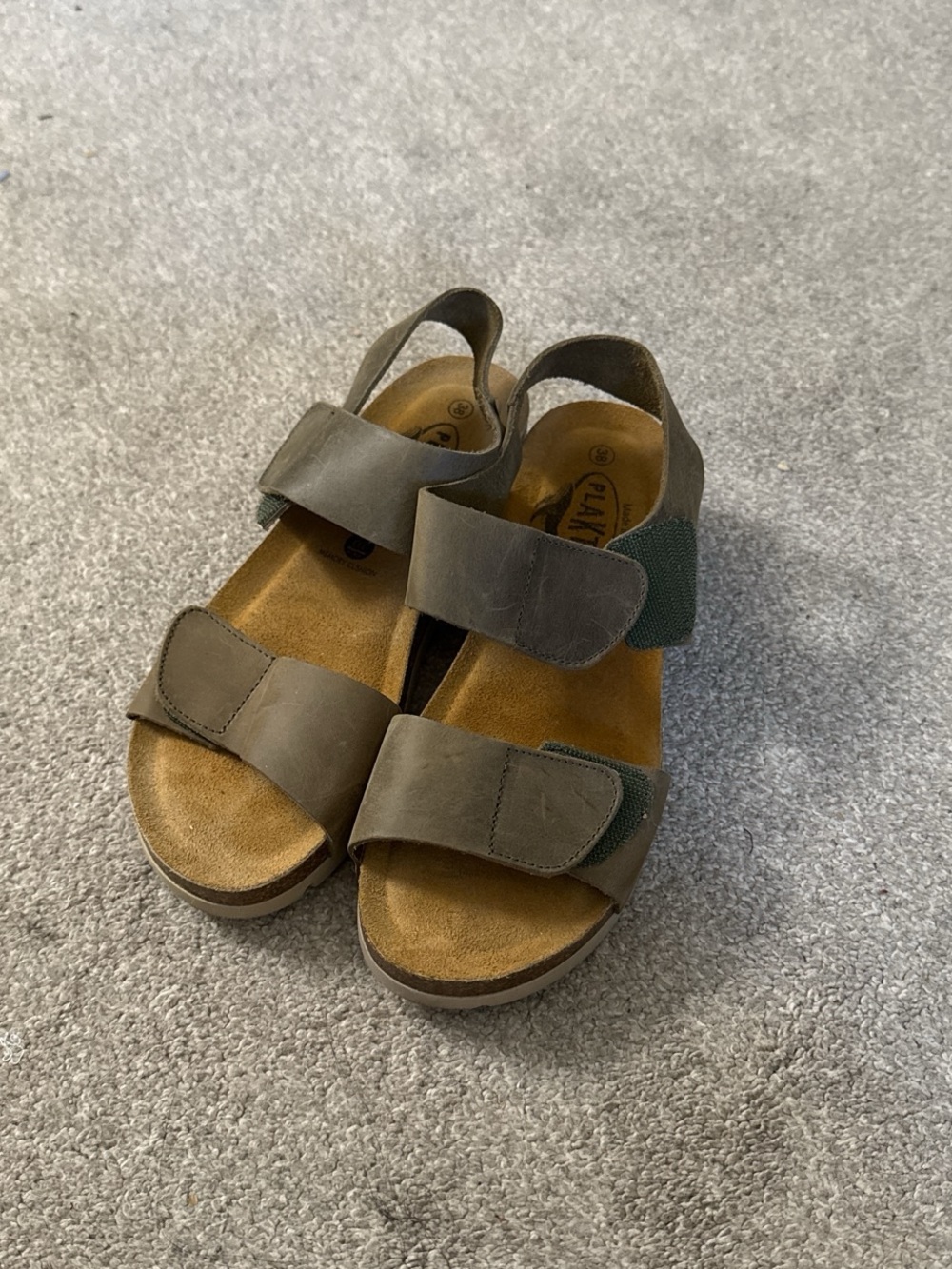 Women’s Adjustable Olive Green Leather Sandals